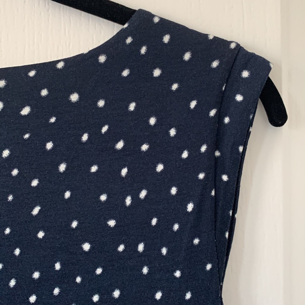 NWT LOFT Black/White Polka Dot Print Cap Sleeves Dress Size M - Picture 12 of 16